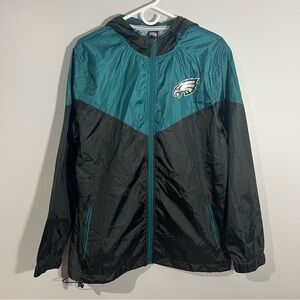 NFL Philadelphia Eagles Teal and Black Windbreaker Jacket